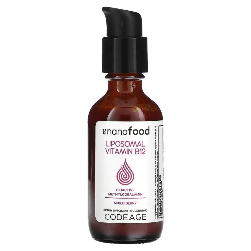 Codeage Liposomal Vitamin B12, Mixed Berry, 2 fl oz (59.2 ml)