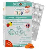 NORSAN Omega 3 FISK Jelly 120 hochdosiert/Omega 3 für Kinder (250 mg pro Kaugeleedrops) / Omega 3 Öl mit EPA & DHA/Tagesdosis mit Zitrone-Erdbeer-Geschmack 4 Kapseln