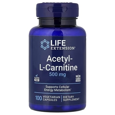 Life Extension Acetyl-L-carnitin 500 Mg, 100 vegetarian capsules