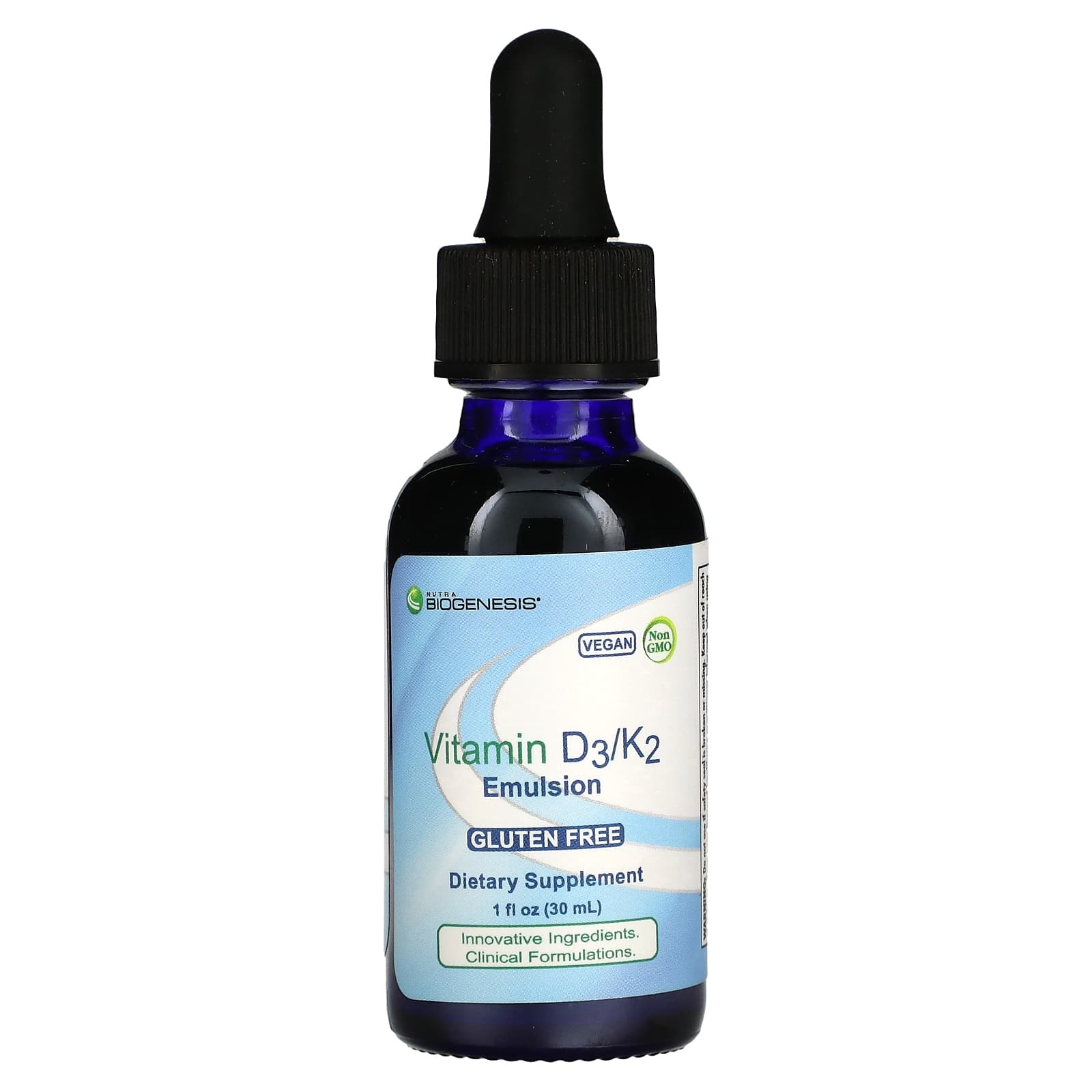 Nutra BioGenesis Vitamin D3/K2 Emulsion, 1 Fl Oz (30 Ml)