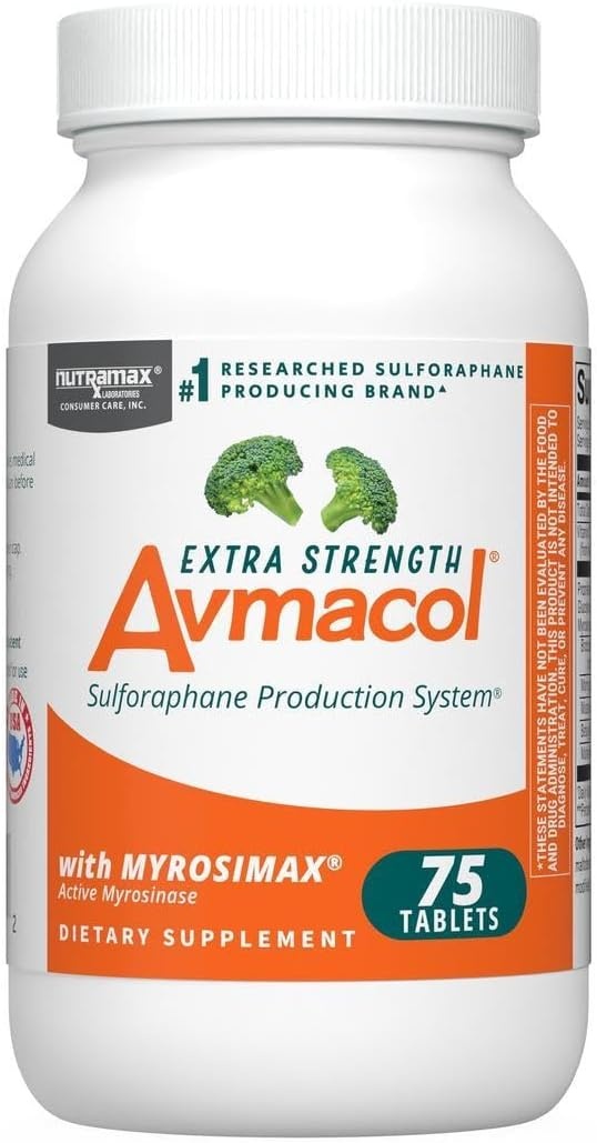 Nutramax Laboratories Avmacol Extra Strength Sulforaphane Production System For Immune Support, 75 Tablets