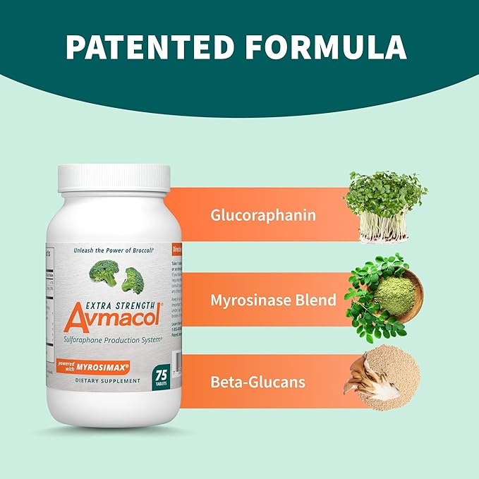 Nutramax Laboratories Avmacol Extra Strength Sulforaphane Production System For Immune Support, 75 Tablets