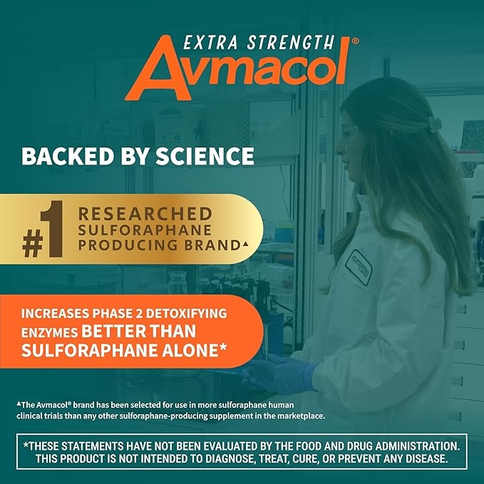 Nutramax Laboratories Avmacol Extra Strength Sulforaphane Production System For Immune Support, 75 Tablets