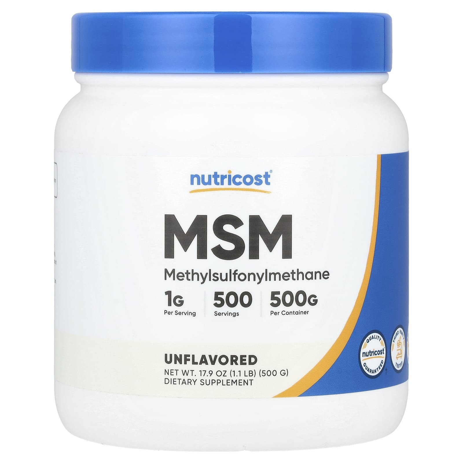 Nutricost® MSM, Unflavoured, 17.9 Oz (500 G)
