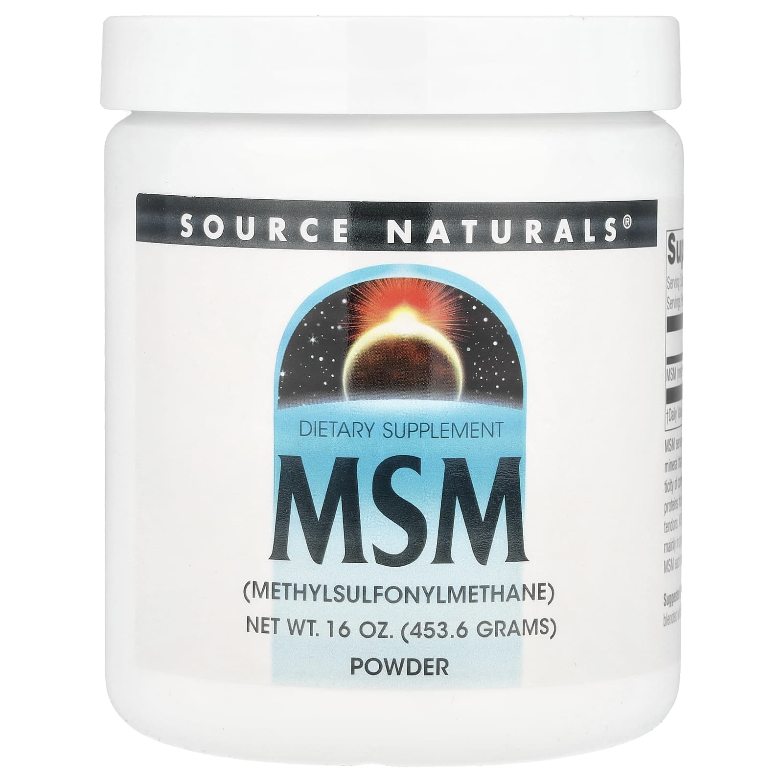 Source Naturals MSM Powder, 16 Oz (453.6 G)