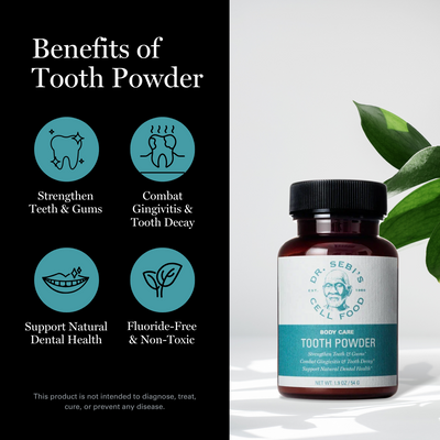 Dr. Sebi's Cell Food Tooth Powder – Remineralizing Oral & Gum Care 1.6 OZ