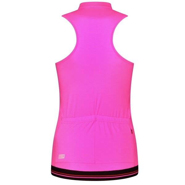 Dames mouwloos fietsshirt fel roze