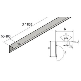 Versandmetall hoekprofiel voor de inrit van Garages, 20mm met boorgaten ongelijk gezet 90° lengte 2500 mm