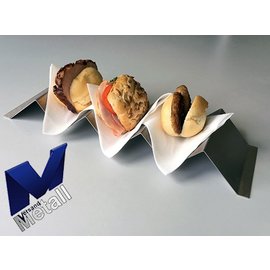 Versandmetall Hot dog tray, snack wave voor 3 Hot dogs