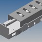 Versandmetall -Drainagerinne Form hoch Edelstahl inkl. Rost und Endstücke 1x b=50mm x h=45mm x979mm - 1x b=40mm x h=45mm x 1930mm