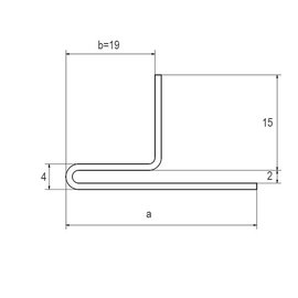 Versandmetall Klemmprofiel Klof 2mm roestvrij Staal axb 15x30mm dikte 1,5mm Lengte 2000mm buitenzijde geschuurd (grid 320)