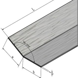 Versandmetall - 1 Stück Edelstahlwinkel 1,0 mm Außen Schliff K320 axb 100x450mm Länge 2.500mm Winkel ca. 135° bitte angeben