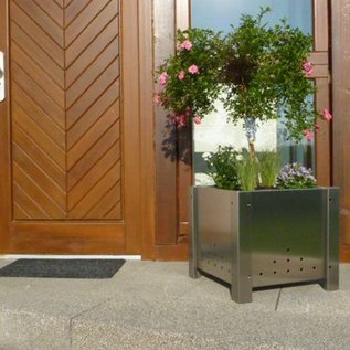 Versandmetall Pot de fleurs en acier inoxydable surdimensionné 3 tailles disponibles PK 30-60 à PK 50-100 rectangulaire en acier inoxydable