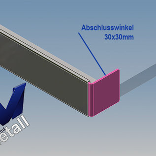 Versandmetall Edelstahl Glasdach-Regenrinne 18mm für ESG-Glas 18mm oder VSG Glas 17,76 mm, 1.4301 aussen Schliff K320