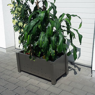 Versandmetall Bloemen pot plantenbak roestvrij Staal met 2 plastic insetstukken 28-58cm