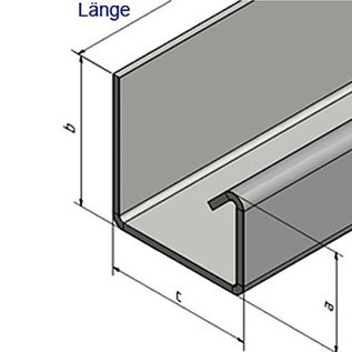 Versandmetall Regenrinne P1 - Endstück links - aus Edelstahl 1.4301 außen Schliff K320