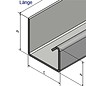 Versandmetall Goot Bakgoot P1 Eindstuk links roestvrij staal 1.4301 buitenzijde geschuurd(grid320)