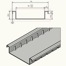 Versandmetall Afvoergoten vorm F slechts 25,5 mm hoog gemaakt van aluminium inlaatbreedtes 90 tot 190 mm
