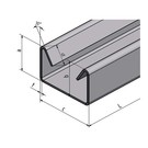 Versandmetall -2 Stück Edelstahl U-Profil t=1,0mm a=40mm c330mm b=40mm d=8mm 1xL=2000mm 1xL=1900mm aussen Schliff K320