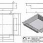 Versandmetall 170929 - Ablaufwanne gemäß Skizze aus 1,5 mm Edelstahl, Ecken geschweißt: axbxh 620x600x150mm Außenmaße -0,5/-1mm AUSSEN K320