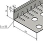 Versandmetall Grindkeringsprofiel Grindprofiel klein met dubbele Bovenrand roestvrij Staal geperforeerd 1.4301 gezet 90°