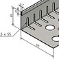 Versandmetall Grindkeringsprofiel Grindprofiel klein met dubbele Bovenrand roestvrij Staal geperforeerd 1.4301 gezet 90°