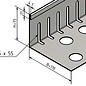 Versandmetall Grindkeringsprofiel Grindprofiel klein met dubbele Bovenrand roestvrij Staal geperforeerd 1.4301 gezet 90°