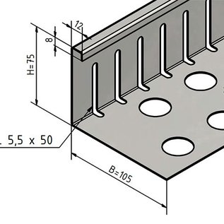 Versandmetall Kiesfangleiste klein - Aluminium Al99,5 – Gelocht – 90° gekantet