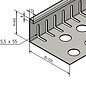 Versandmetall bande de gravier petite - acier inoxydable 1.4301 - perforée - pliée à 90 °