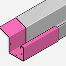 Versandmetall Regenrinne P2 - Verbinder Gerade - 1,5mm Edelstahl außen Schliff K320