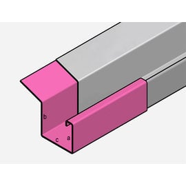 Versandmetall Gouttière P2 - connecteur droite - acier inox surface brossè  en grain 320 1,5mm