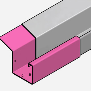 Versandmetall Goot P2 Bakgoot Verbinding recht gemaakt van 1,5mm roestvrij Staal 1.4301 buitenzijde geschuurd(grid320)