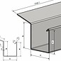 Versandmetall Regenrinne P2 - Endstück links - aus Edelstahl 1.4301 außen Schliff K320