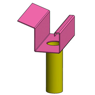 Versandmetall Gouttière de pluie  modele  P2 - Connecteur avec drain  (Naissance) - surface brossè  en grain 320  en acier inoxydable