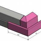 Versandmetall Gouttière inoxx P2 (carré)- connecteur angle exterieur 90° - acier inox , surface brossè en grain 320