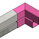 Versandmetall Gouttière inox de pluie P2 - connecteur angle exterieur 90° - acier inox surface brossè  en grain 320