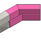 Versandmetall Regenrinne P2 - Innen-Eckverbinder 135° - Edelstahl außen Schliff K320