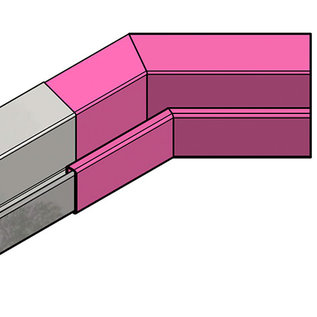 Versandmetall Regenrinne P2 - Innen-Eckverbinder 135° - aus Edelstahl 1.4301 außen Schliff K320