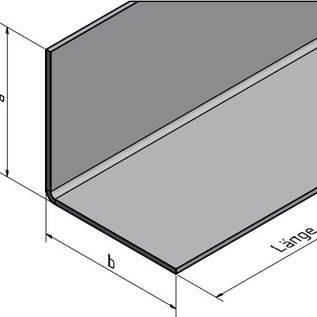 Versandmetall - 1 Stck Edelstahlwinkel 1,5mm Aussen K320,axb 121x141mm Länge 1062mm