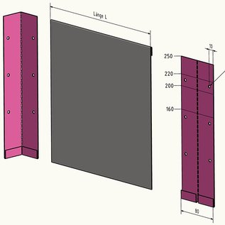 Versandmetall Multi-Verbinder für Stabile Rasenkanten Kiesleisten mit Falz aus Edelstahl 160-250mm hoch