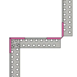 Versandmetall CONNECTEUR Bande de gravier petit - aluminium Al99.5 - perforé - plié à 90 °