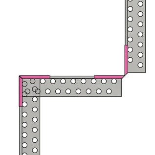 Versandmetall VERBINDER Kiesfangleiste groß - Edelstahl 1.4301 – Gelocht – 90° gekantet