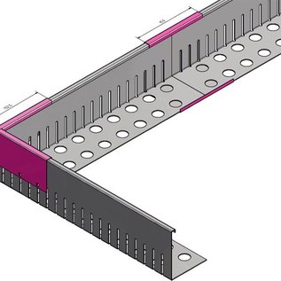 Versandmetall CONNECTEUR Bande de gravier petit - aluminium Al99.5 - perforé - plié à 90 °