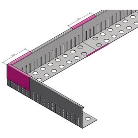 Versandmetall VERBINDER Kiesfangleiste groß Edelstahl Höhe 80-120mm