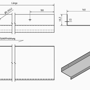 Versandmetall Edelstahlbord Edelstahl Küchenregal stabil und edel geschliffen Korn 320.