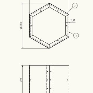 Versandmetall Einzelmodule für Kaminholzregal HEXAGON XL aus pulverbeschichtetem Stahl