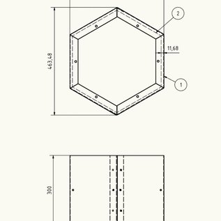 Versandmetall Individuele modules voor HEXAGON XL brandhoutplank van gepoedercoat staal