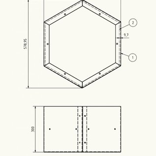 Versandmetall Einzelmodule für Kaminholzregal HEXAGON XL aus pulverbeschichtetem Stahl