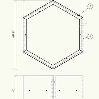 Versandmetall Einzelmodule für Kaminholzregal HEXAGON XL aus pulverbeschichtetem Stahl