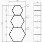 Versandmetall Ètagère de bois de chauffage HEXAGON composé de 3 modules de différentes tailles XL produit en acier surface  enduit de   poudre